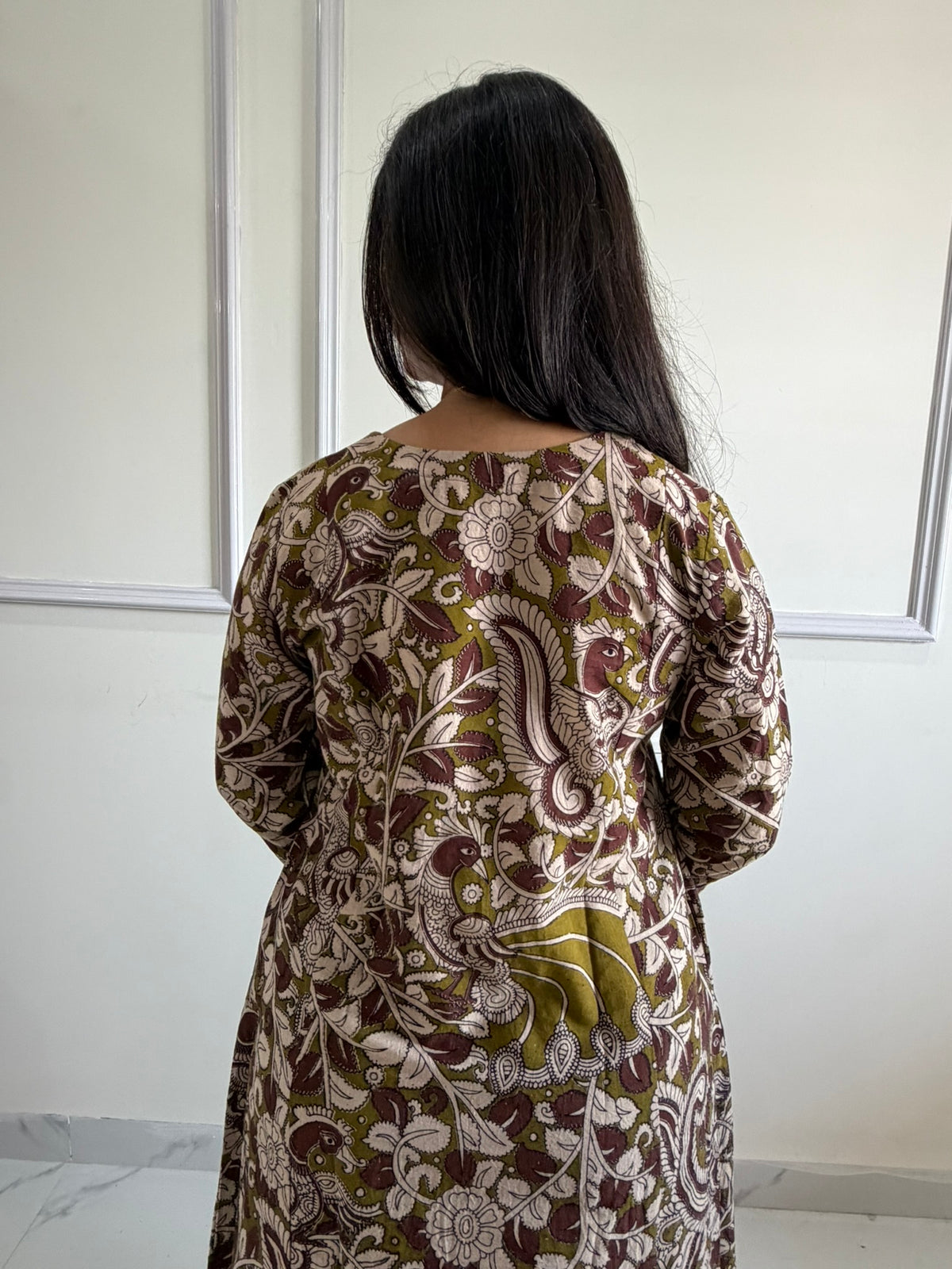 Tholi - Green Kalamkari Cotton Kali Kurti